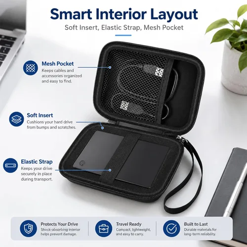 Vista 3 de ALKOO Hard Shell External Hard Drive Case for Seagate Portable 1-5TB
