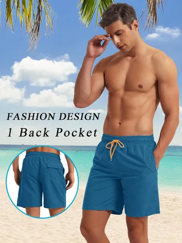 Vista 3 de TACVASEN Traje de baño de verano para hombre, de secado rápido, con forro de malla