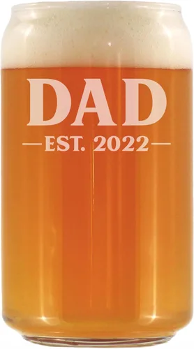 Vista 6 de Dad Est 20XX - Vaso de cerveza para padres primerizos, regalo personalizado de 16 onzas
