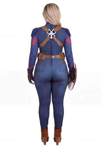 Vista 2 de Disfraz Deluxe de Capitán América para Mujer Talla Plus Marvel Avengers: Endgame Multicolor