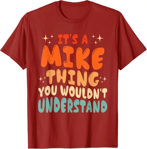Vista 60 de Camiseta retro de los años 80 con texto en inglés "It's A Mike Thing You Wouldn't Understand", Negro