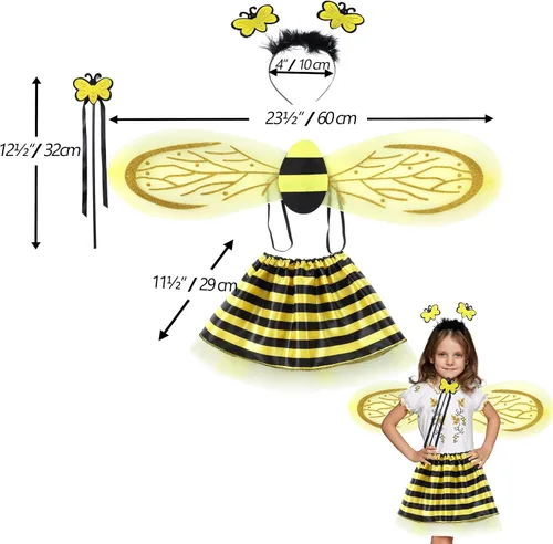 Vista 3 de Seawhisper Princess Girls Dress Up Trunk Clothes for Kids Toddler Pretend Play Ladybug Bee Butterfly Costume Accessories
