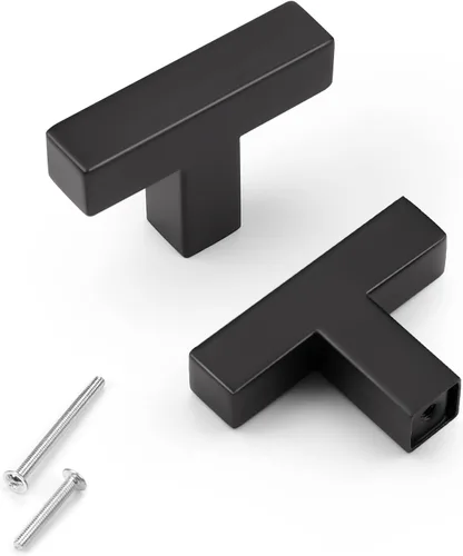 Vista 15 de Juego de manijas de puerta de acero inoxidable de 1/2 de ancho, esquinas cuadradas, para armario de cocina