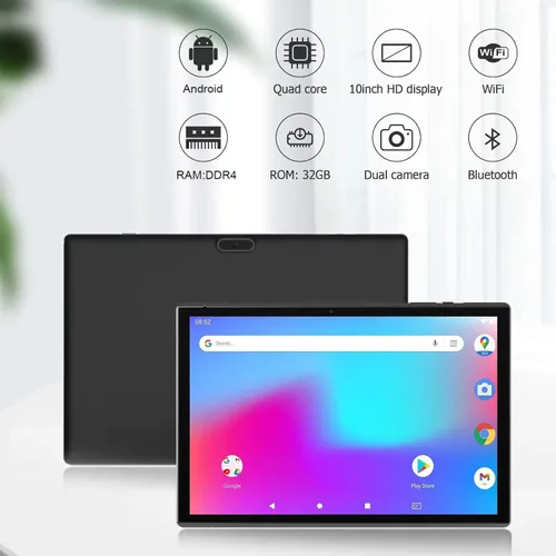 Vista 2 de Tablet de 10 Pulgadas Android Tablets 10" Tableta Computadora con 32GB ROM 2GB RAM Soporta Expansión de 1TB Cámara 2MP+8MP WiFi BT Pantalla HD