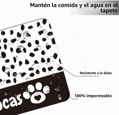 Vista 5 de Estera Personalizada para Comida de Perros y Gatos de PU Antideslizante en la Parte Inferior, Estera para Cuenco de Perros, Estera para Perros
