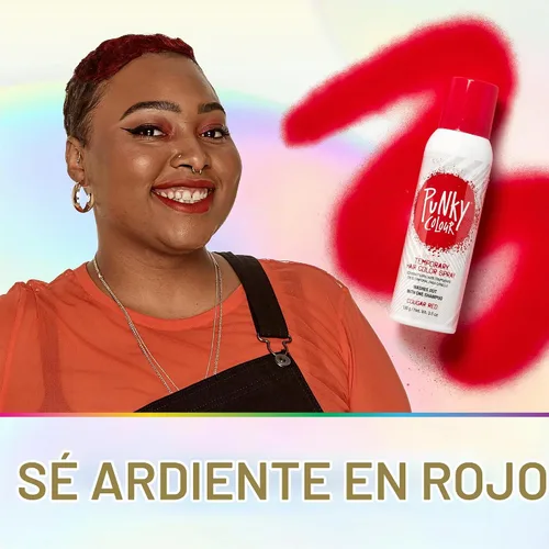 Vista 3 de Punky Spray de Color Temporal para el Cabello, Rojo Cougar, Tinte en Spray para el Cabello No Dañino, Color de Cabello Vívido Instantáneo, 3.5 oz