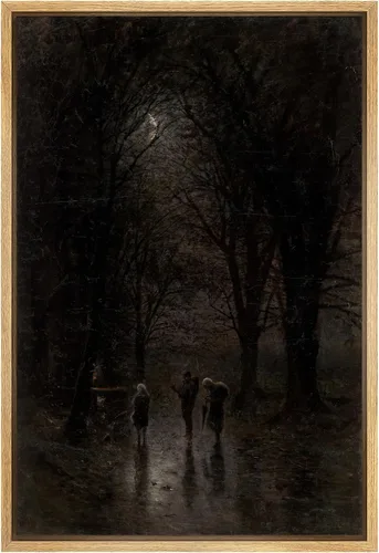 Vista 31 de SIGNFORD Lienzo enmarcado para pared, pinos sepia, bosques, bosques, naturaleza, ilustraciones de área silvestre, arte digital, arte moderno