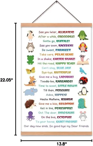 Vista 8 de CHDITB Póster de cocodrilo con texto en inglés "See You Later Alligator", marco para colgar pósteres de regreso a clases, arte de pared