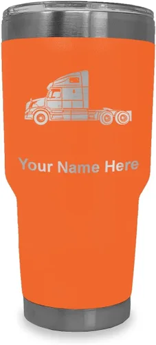 Vista 21 de LaserGram Taza aislada al vacío de 20 onzas, cabina de camión, grabado personalizado incluido (negro)