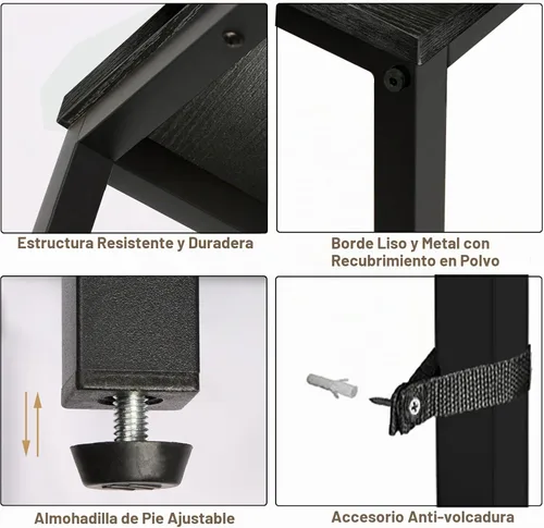 Vista 6 de Timberer - Mesa consola estrecha, mesa de sofá de 39.4 pulgadas con estante ajustable