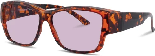 Vista 2 de TheraSpecs Gafas Tatum WearOver para migraña y sensibilidad a la luz Tortuga de mármol ámbar
