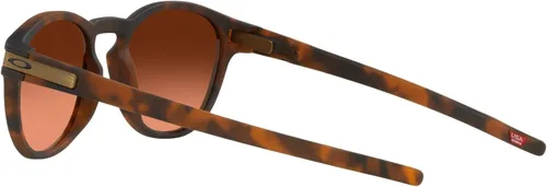 Vista 5 de Oakley Oo9349 Latch Low Bridge Fit Gafas de sol redondas para hombre, Tortuga Marrón MatePrizm Marrón Gradient