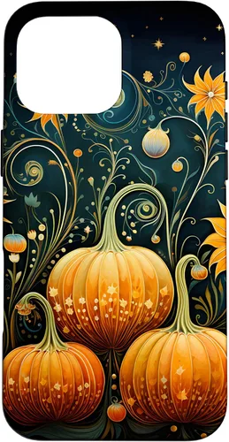 Vista 19 de Funda floral para iPhone 16 Pumpkins Vintage Otoño Otoño
