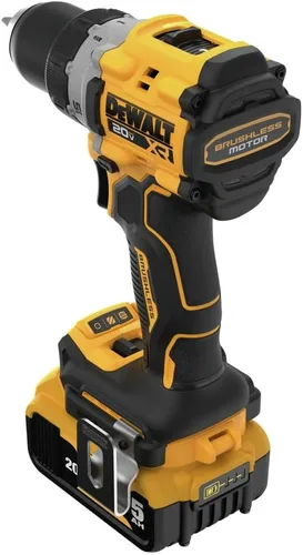 Vista 7 de DEWALT 20V MAX* XR® Kit de taladro/destornillador inalámbrico sin escobillas de 1/2 pulgada (DCD800P1), Amarillo