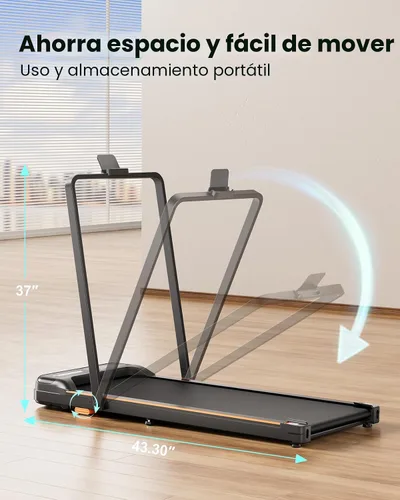 Vista 6 de Walking Pad with Incline, Under Desk Treadmill for Home Office Negro claro