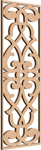 Vista 177 de 9 3/8"W x 24 3/8"H x 1/4"T Bellaire Decorativos Paneles de pared de madera calado, abedul