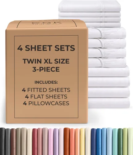 Vista 88 de Pack of 2, Twin Size 3 Piece Sheet Set - Breathable & Cooling - White