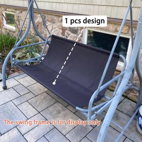 Vista 5 de J&C Funda de repuesto para asiento de columpio de patio, resistente 600D, soporte de asiento de columpio para exteriores, impermeable, resistente a
