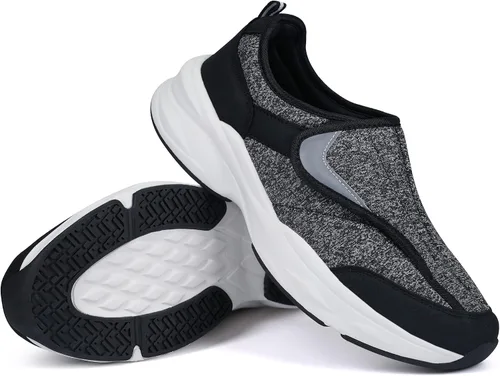 Vista 6 de Ortho + Rest Zapatos para diabéticos para hombre, pies hinchados, para caminar, para caminar, con soporte para el arco, zapatillas ortopédicas