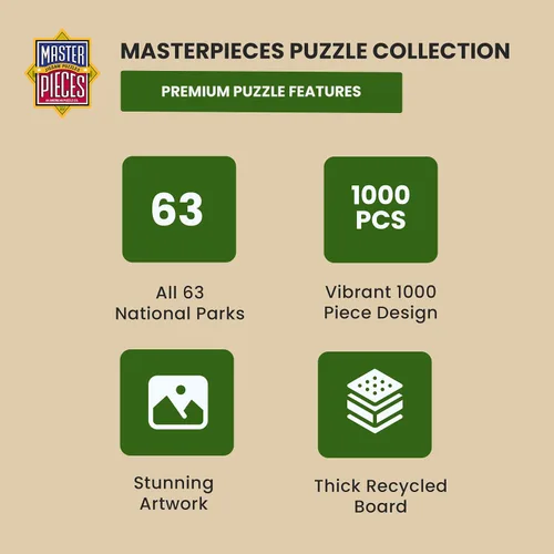 Vista 4 de MasterPieces National Parks Maps - Rompecabezas de 1000 piezas para adultos, familia o jóvenes - Parques Nacionales de Estados Unidos por Anderson