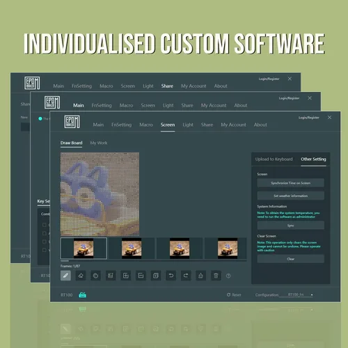 Vista 7 de EPOMAKER RT100 - Junta de 97 teclas BT5.02.4GUSB-C Teclado mecánico con pantalla de visualización personalizable, perilla, enchufe intercambiable