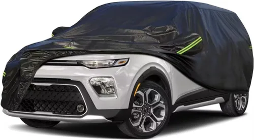 Vista 21 de KouKou Funda impermeable para automóvil SUV adecuada para BMW X1 de 2009 a 2025, 7 capas a prueba de viento para todo tipo de clima, cubierta