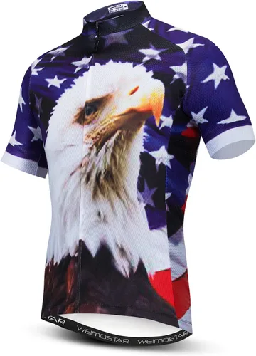 Vista 163 de Weimostar Hombre Ciclismo Jersey Manga Corta Bicicleta Ropa Multicolor Diamante