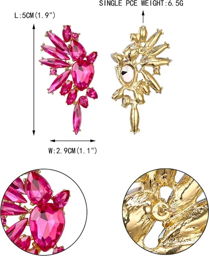 Vista 7 de EVER FAITH Aretes de diamantes de imitación vintage, aretes colgantes de cristal de marquesa de moda para mujer
