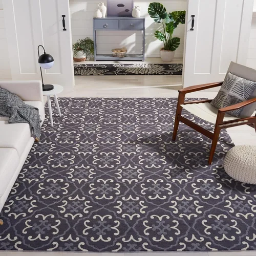 Vista 18 de SAFAVIEH Four Seasons Collection FRS234A - Alfombra de pasillo floral con gancho a mano, 2 pies 3 pulgadas x 8 pies, color azul/marfil