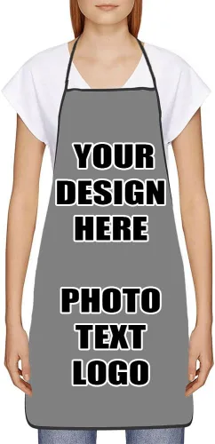 Vista 18 de Delantales personalizados con diseño de imagen de texto fotográfico para adultos, hombres, mujeres, parrilla, cocina, 40