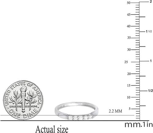 Vista 75 de Dazzlingrock Collection Anillo de boda redondo de 5 piedras preciosas o diamantes para mujer en oro macizo de 10 K/14 K/18 K