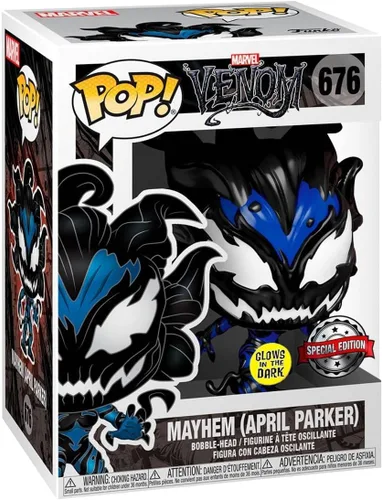 Vista 2 de Funko POP Venom Mayhem (April Parker) Figura de vinilo exclusiva que brilla en la oscuridad 676