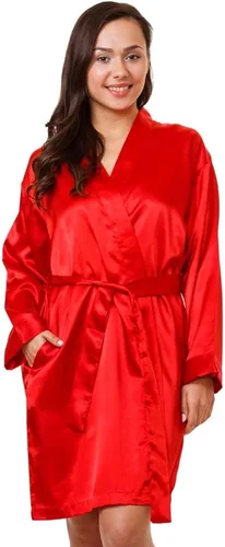 Vista 2 de Bata de satén para mujer, estilo #Gwn-11