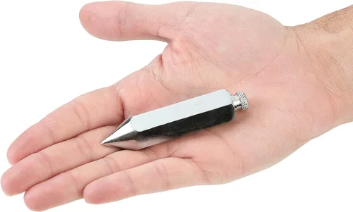 Vista 4 de GreatNeck - Plumb Bob de 5 onzas para alineación vertical, pluma hexagonal, cuerpo de acero, cromado, herramientas de carpintero, herramientas