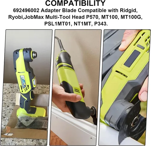 Vista 7 de 692496002 Adaptador de cuchilla para Ridgid JobMax Multi-Tool R8223404 y compatible con Ryobi, MT100, MT100G, PSL1MT01, NT1MT, P570, P343