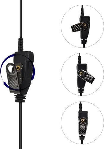 Vista 5 de Auricular Walkie Talkie giratorio con gancho en C de 1 cable