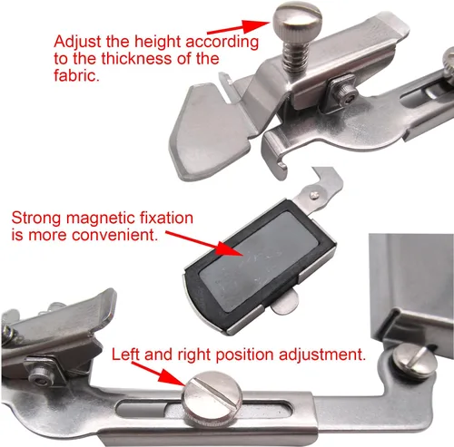 Vista 3 de CKPSMS Marca - 1SET magnetismo Swing Away ajustable Hemmer Edge Guide # KP-19276 para máquinas de coser domésticas e industriales