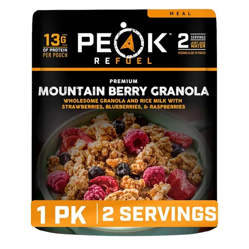 Vista 30 de Goulash de búfalo americano 45g protein, 740 calories, ground bison goulash, 2 servings, 4.94 oz pouch, 6 oz water, ready in 10 minutes, made in