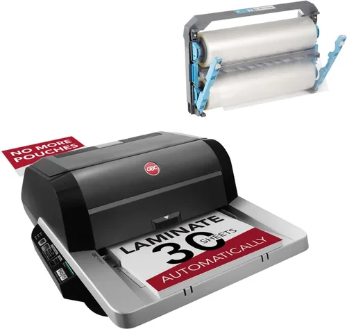 Vista 8 de GBC Foton 30 Laminador automático sin bolsa, 9.6 x 22.7 x 18.8 pulgadas, cartucho de película de arranque incluido (FOTON30120NA)