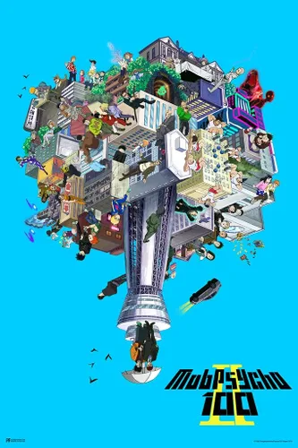 Vista 9 de Póster laminado de Mob Psycho 100, serie de anime japonés, 1 merch Webtoon dormitorio, póster de borrado en seco, arte de pared de 16 x 24 pulgadas