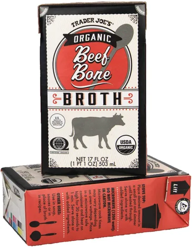 Vista 4 de Trader Joe's Caldo de hueso de res orgánico 17fl oz 17.0 fl oz (dos cajas)