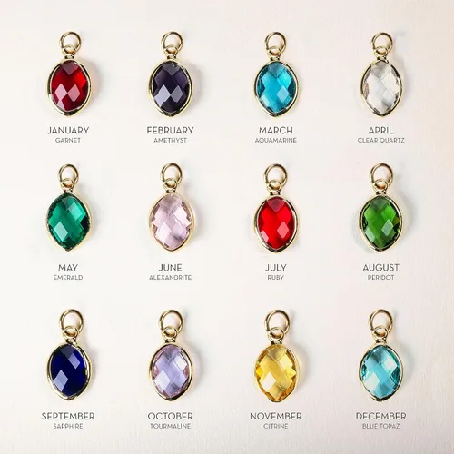 Vista 7 de Collar con nombre personalizado con piedra de nacimiento