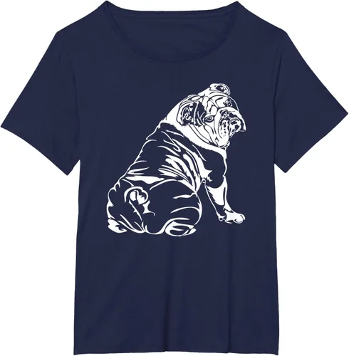 Vista 17 de Gracioso Bulldog Inglés playera perro Hund playera regalo, Azul (Heather blue)