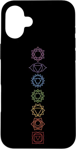 Vista 23 de Funda para iPhone 13 Pro Max, regalo espiritual Zen Rainbow Chakras alineados para amantes del yoga