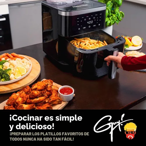 Vista 6 de Guy Fieri's Flavortown Freidora de aire de vapor de 6.5 cuartos de galón con tecnología Moisture Lock, combinación programable de vapor y freidora