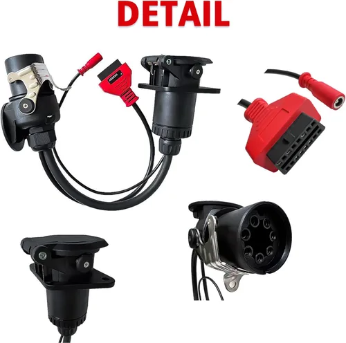 Vista 3 de ISO 7638 7pin (EBS/ABS) Adaptador, remolque y cable de diagnóstico de camión para conectar para diagnóstico de remolque Autocom, para Texas