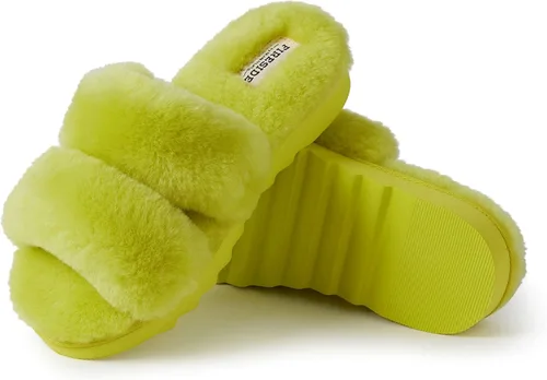 Vista 3 de Dearfoams Fireside Benalla - Pantuflas de piel de oveja de doble banda fácil de poner y quitar para mujer