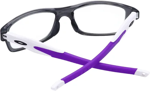 Vista 4 de BroLizard - Brazos de repuesto para Oakley Crosslink Glass Satin White Frame - Púrpura