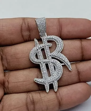 Vista 2 de DTJEWELS1.50 CT - Juego de diamantes de corte redondo para hombre, personalizable con letra $R, plata de ley 925 auténtica para el día del padre