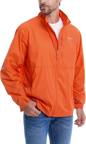 Vista 9 de clothin Chaqueta Cortavientos Ligera Empacable para Hombre Resistente al Agua para Senderismo Ciclismo al Aire Libre